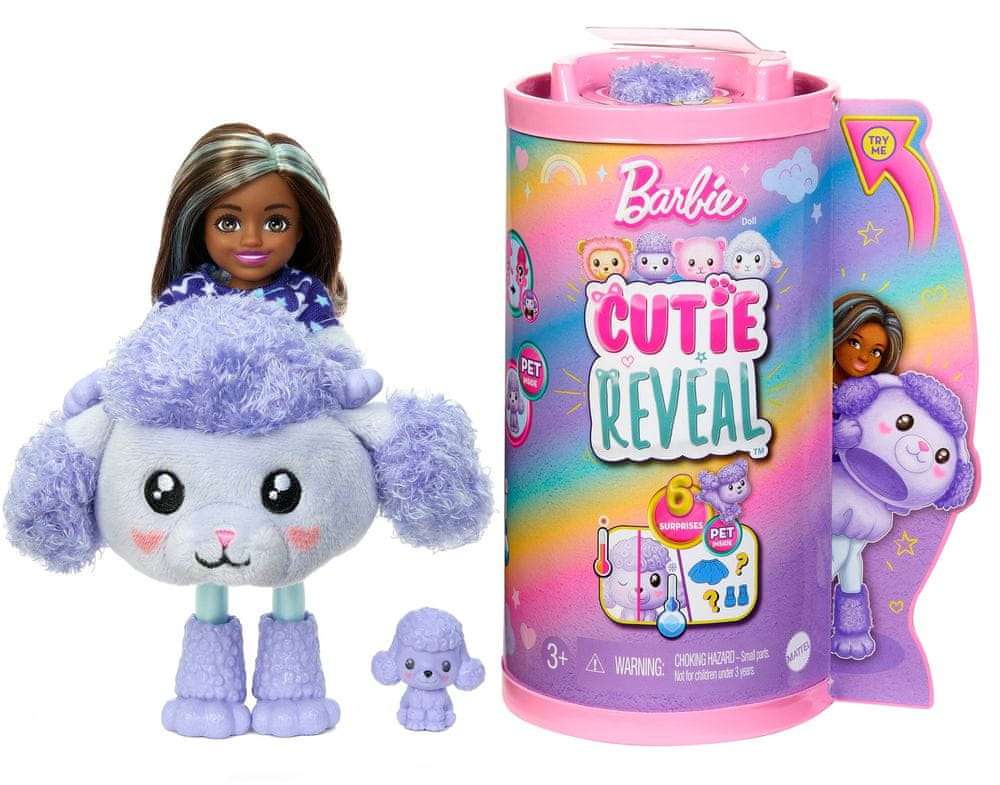 Mattel Barbie Cutie Reveal Chelsea pastelová edícia - Pudel HKR17